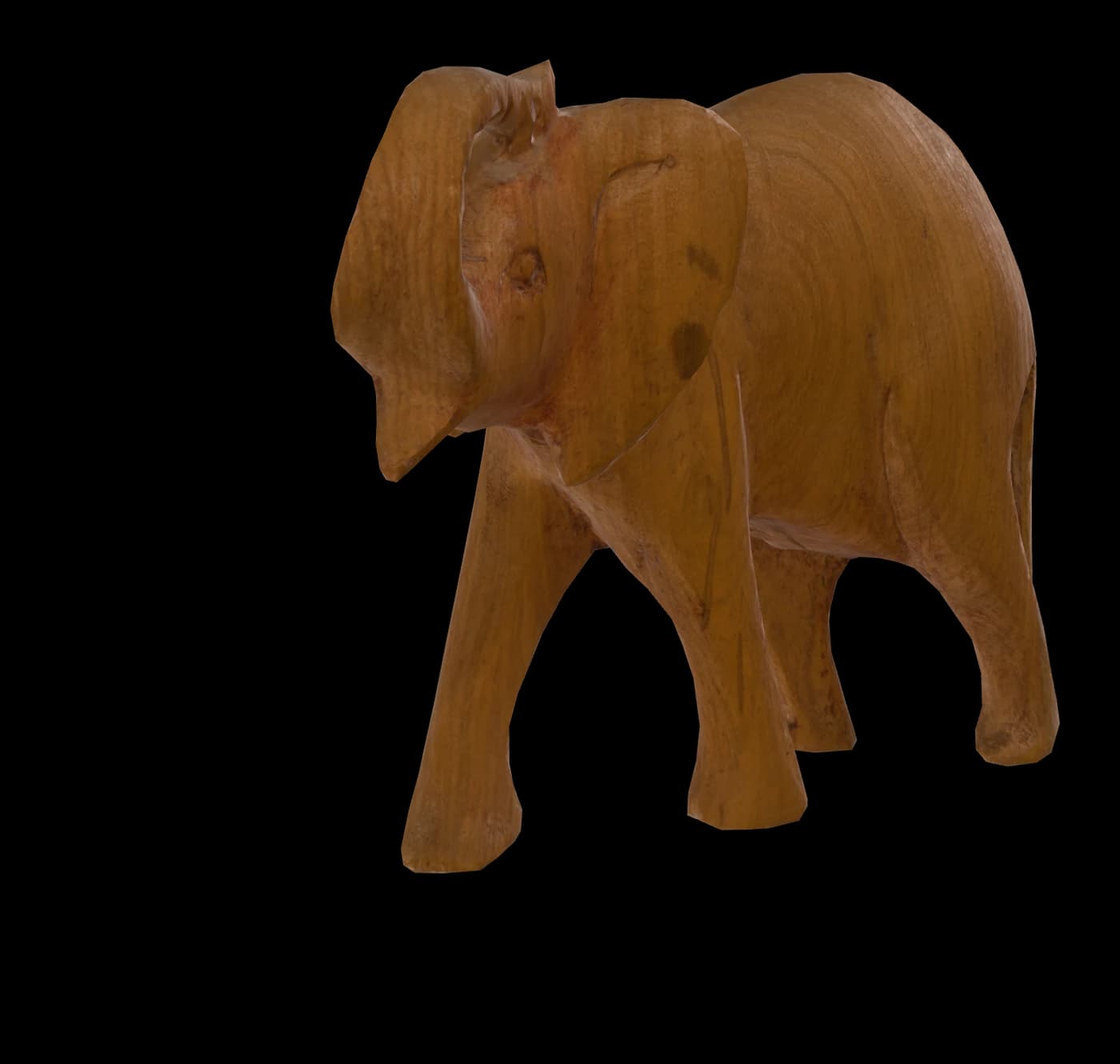 Hand-Carved Teak Elephant