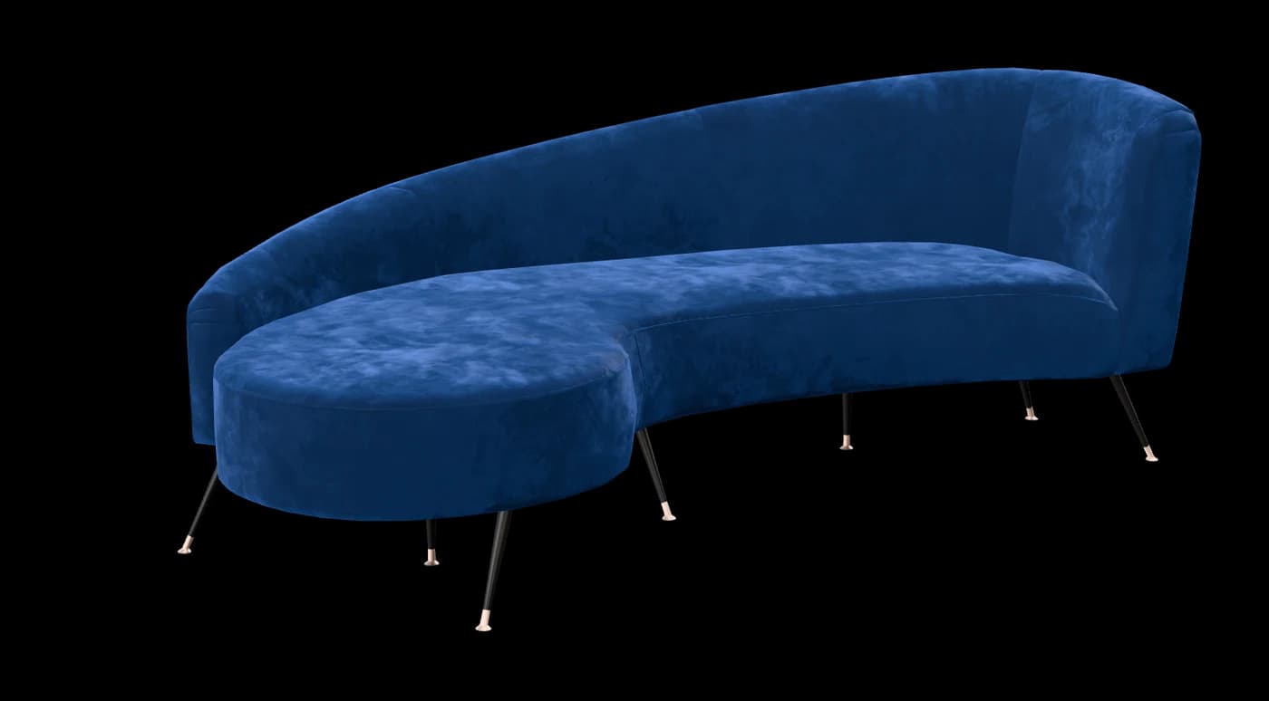 Royale Curved Velvet Sofa