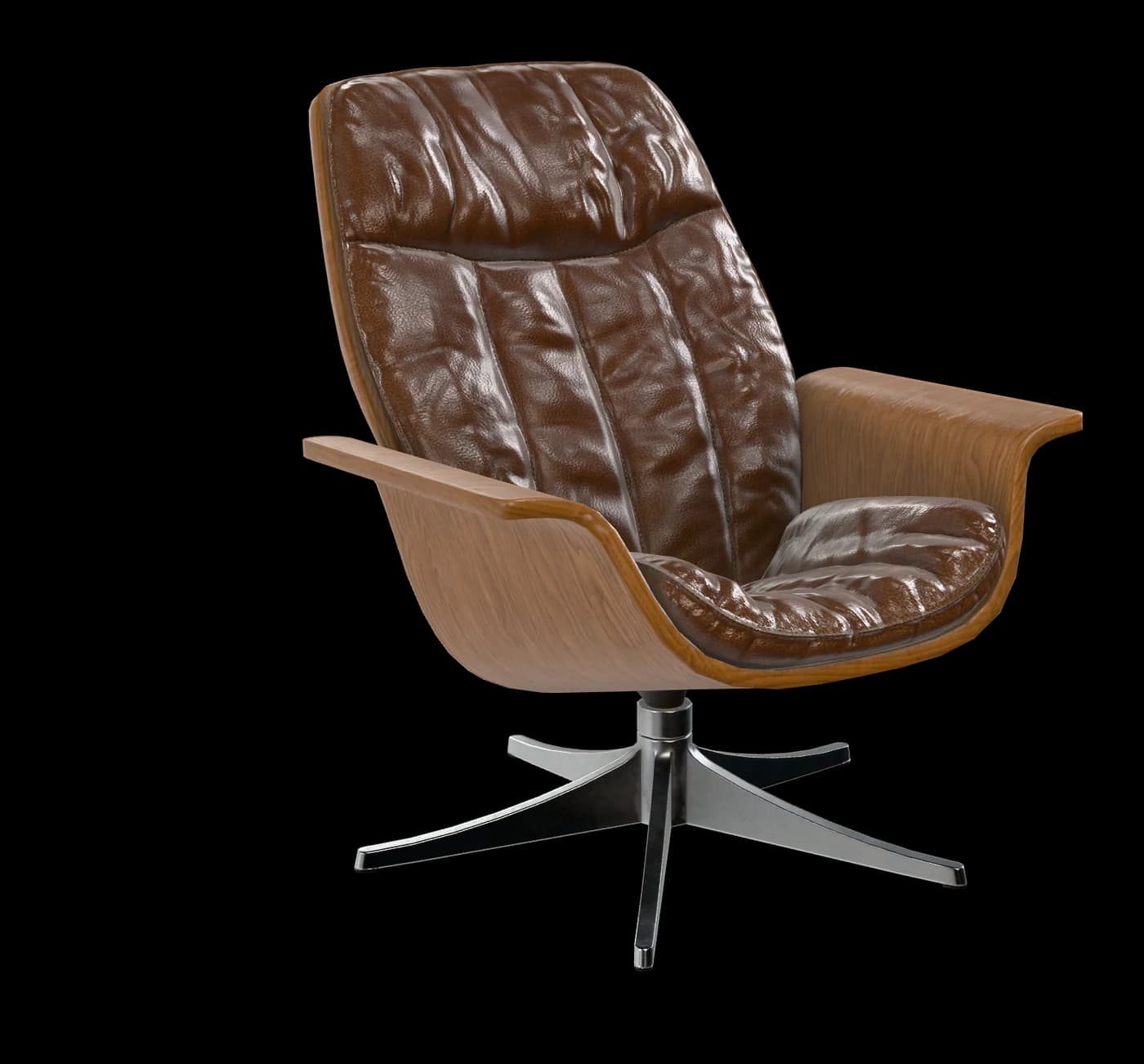 Mid-Century Leather Lounge Chair