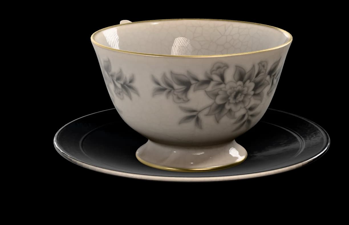 Rose Porcelain Teacup & Saucer