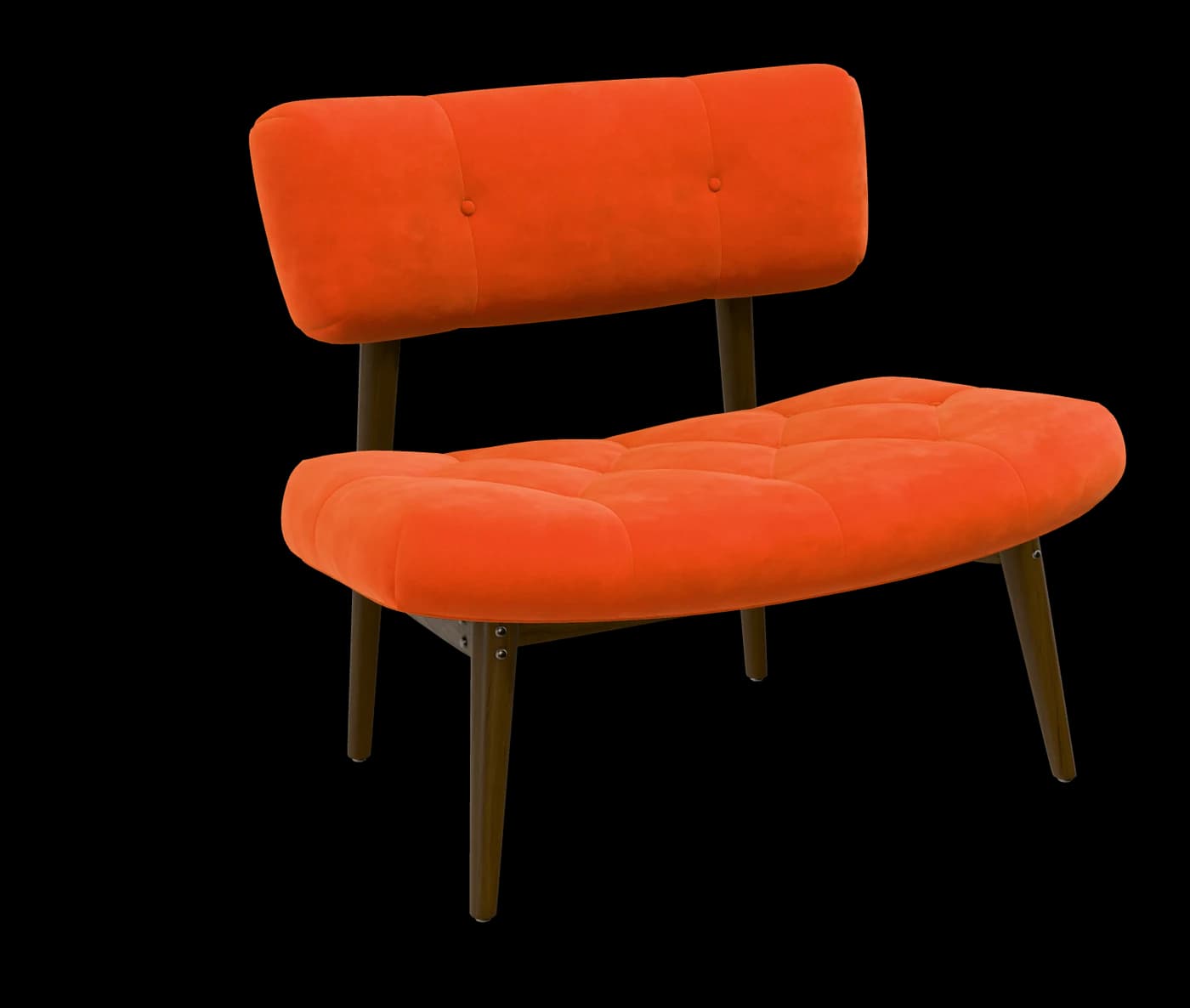 Tangerine Velvet Loveseat